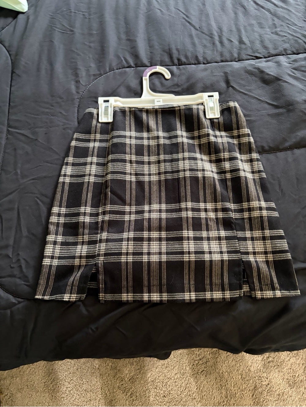 Eyeshadow Black and White Plaid Mini Skirt